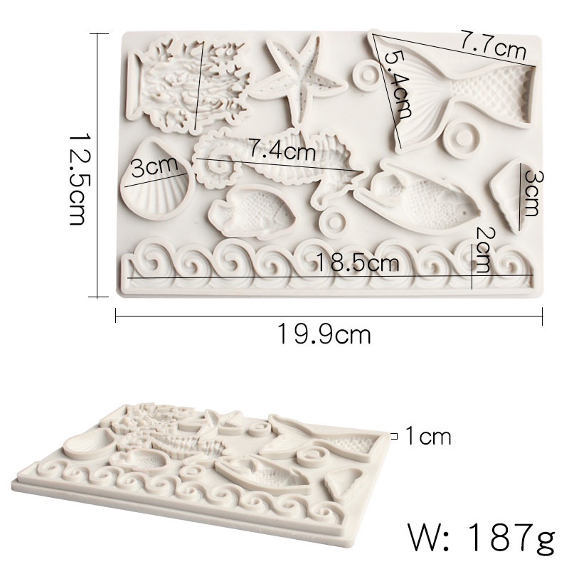 Khuôn Silicone Làm Bánh Hình Vỏ Sò Sao Biển Xinh Xắn