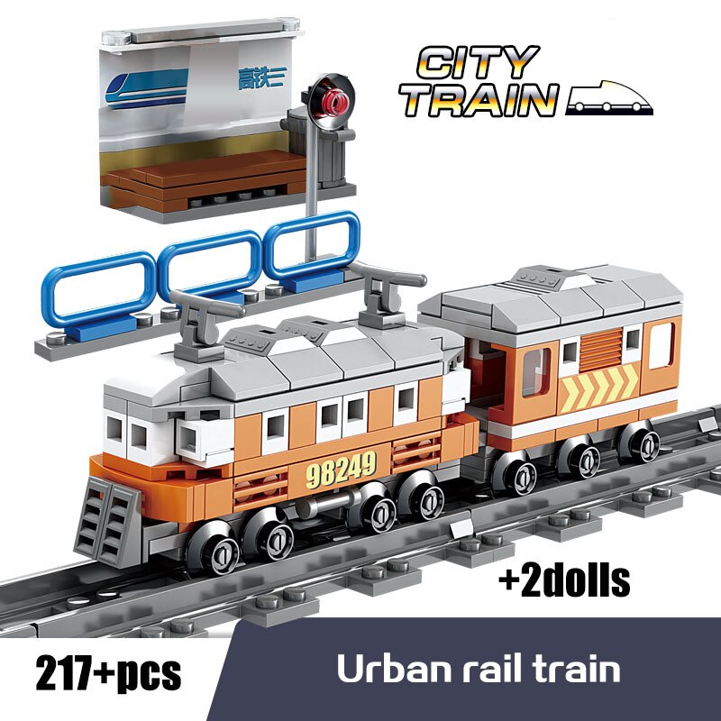 KAZI Steam-Era Freight Train Building Block  Compatible High-speed Rail Train Magnetic Track Classic Children Locomotive Toys for Gifts