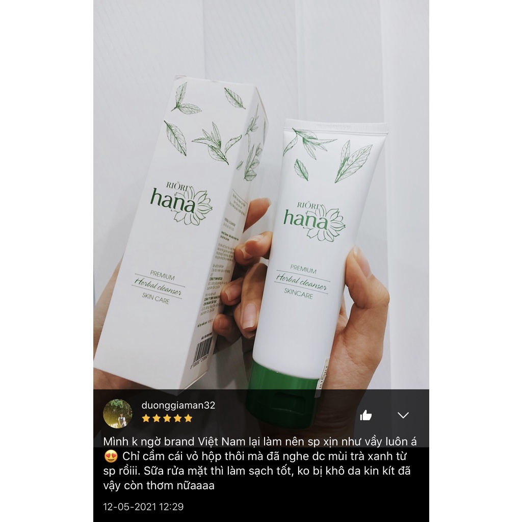 Sữa Rửa Mặt Thảo Mộc pH 5.5 RIORI HANA Herbal Cleanser 120g