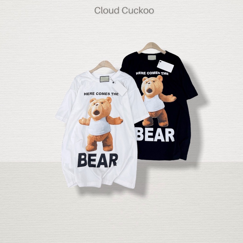 Áo Thun Gấu Bear Nâu Lớn Chất Thun Mềm Mát Mịn Mặc Siêu Thích - Mã Số: P2208