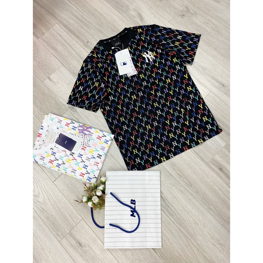 (HÀNG XUẤT XỊN) Áo đen phối logo màu M//L//b tee monogram full-logo Made-in-korea full-tem-tag-túi.