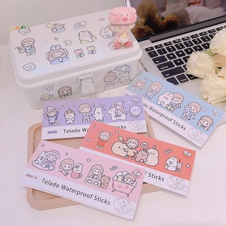 Set 4 tấm sticker cô gái nhiều màu