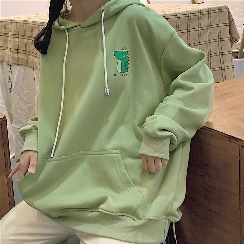 Áo HODIE FORM RỘNG logo khủng long dễ thương