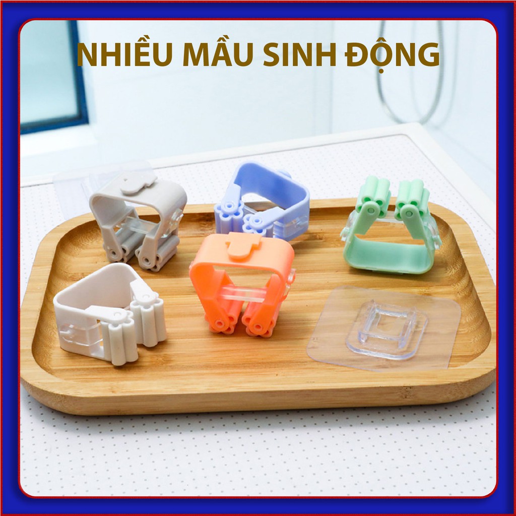 MÓC DÁN TƯỜNG KẸP GIỮ CHỔI THÔNG MINH TIỆN LỢI, CHỊU LỰC 6KG
