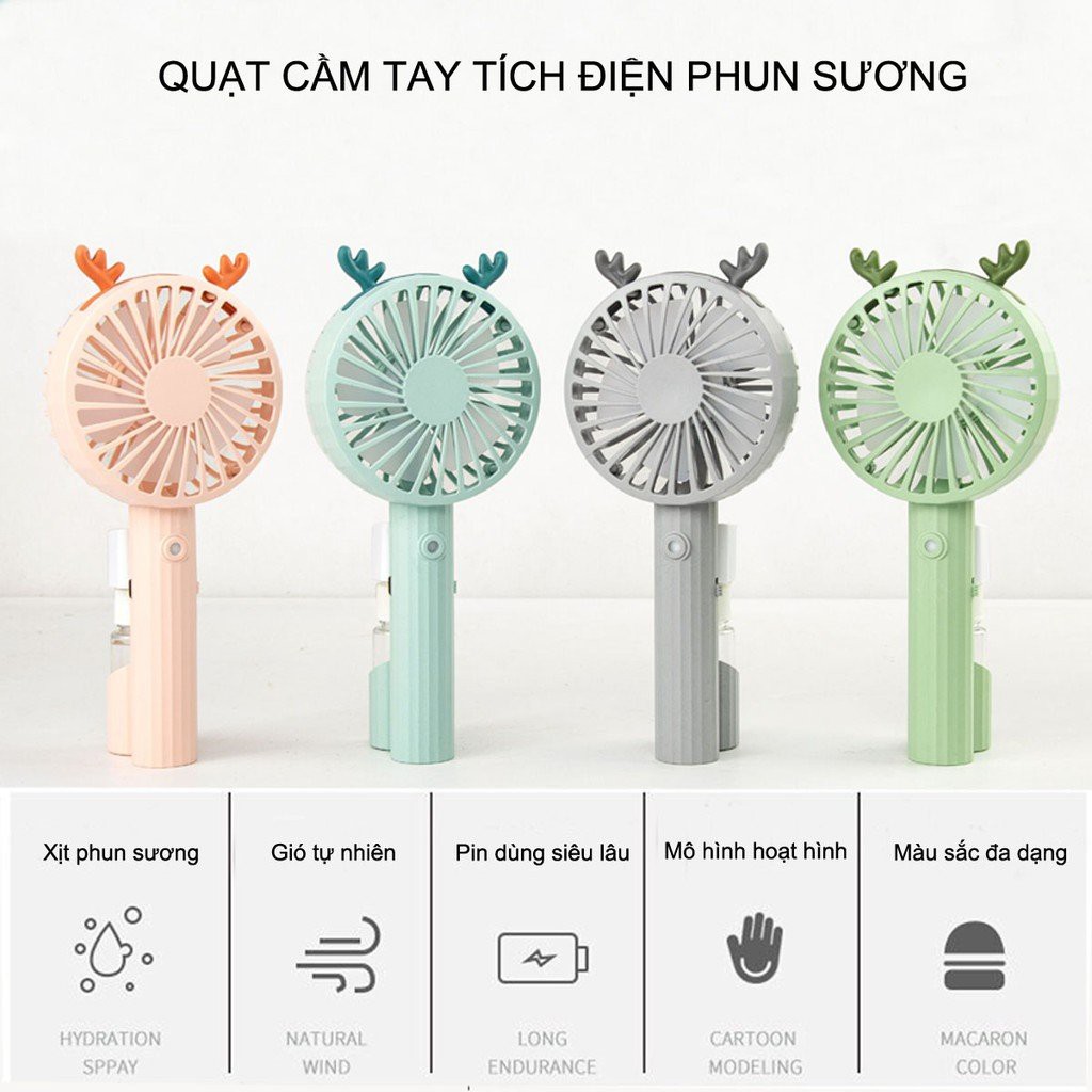 Quạt Phun Sương Cầm Tay Mini - Quạt Cầm Tay Mini Có Tích Hợp Phun Sương Cực Mát