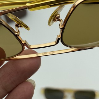 AMERICAN OPTICAL kính cơn vuông mạ vàng 12k mắt thủy tinh đẳng cấp