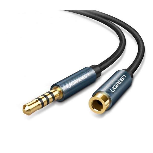 Cáp nối dài Audio 3.5mm 1m Ugreen 40673 (3 nấc - hỗ trợ mic và tai nghe)