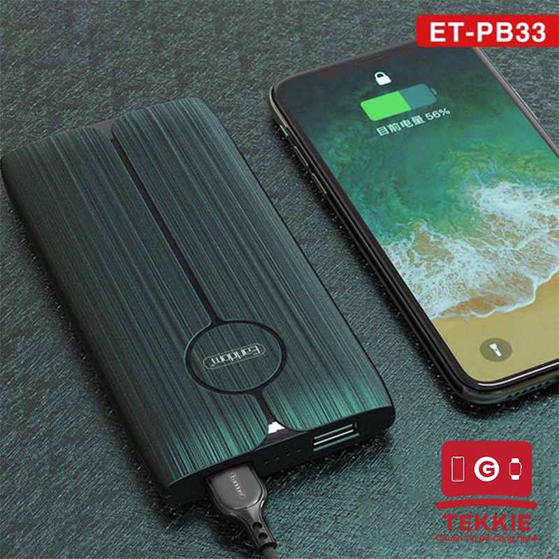 Pin sạc dự phòng Earldom PB-33 10.000mAh sử dụng công nghệ Pin Li-ion ( Lithium-ion) có độ bền cực cao