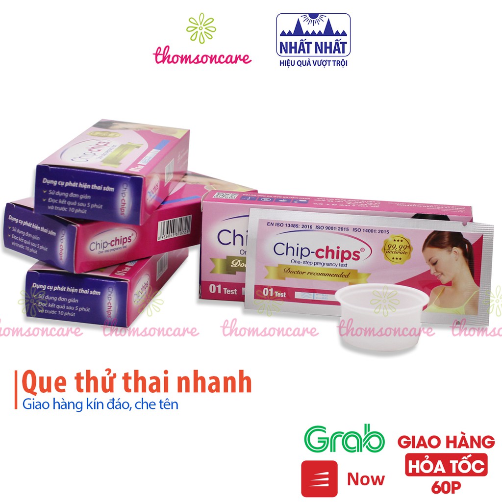 Que thử thai Chip Chip - test thử thai nhanh, chính xác, giao hàng kín đáo, che tên chipchip