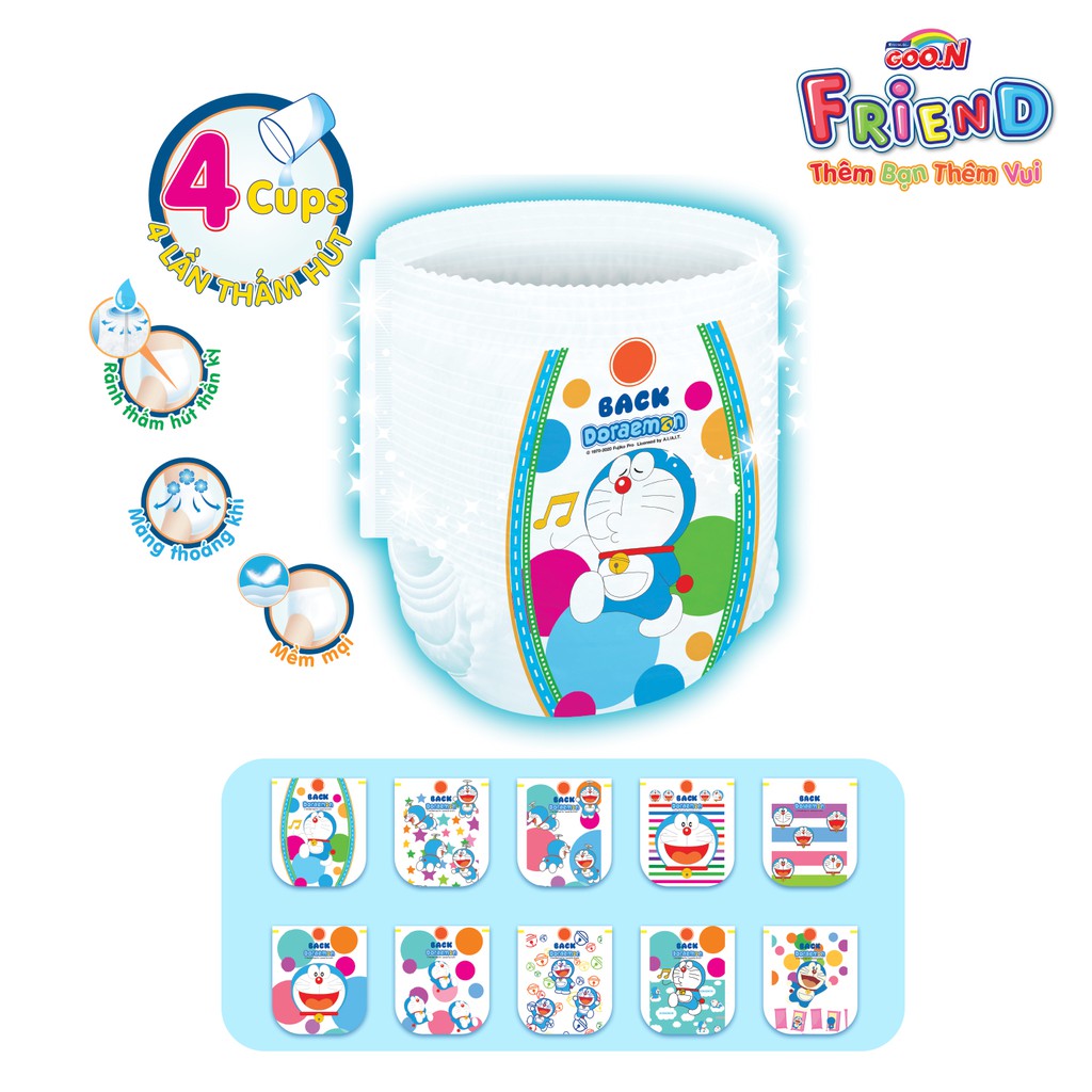 Tã quần Goon Friend Doremon mới gói cực đại XXXL22 (18kg ~ 30kg) (Form tã ôm)