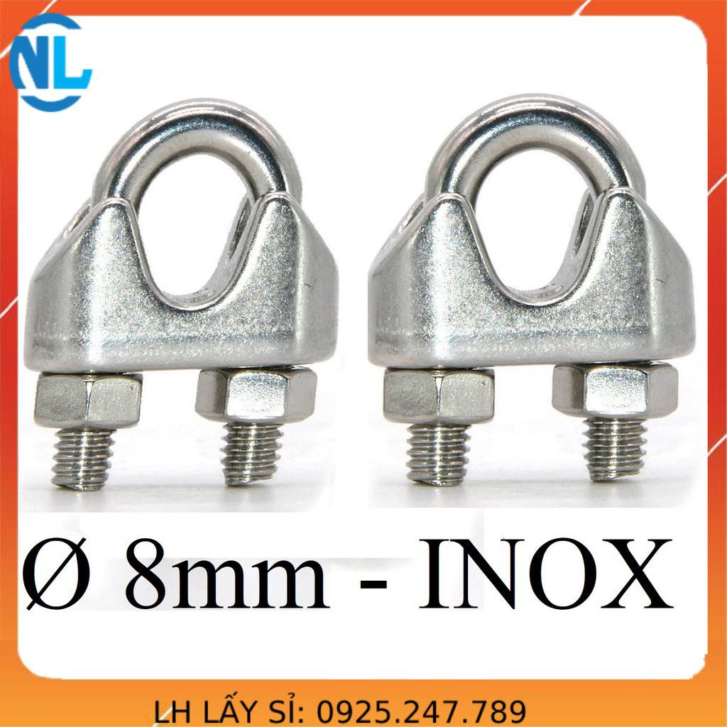 10 Cóc khóa cáp Ø [ 8mm ] INOX cáp thép giá sỉ