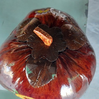 Vỏ trái dừa giữ ấm bình trà có đế( hàng tuyển đẹp vẽ thư pháp phúc, lộc, thọ)