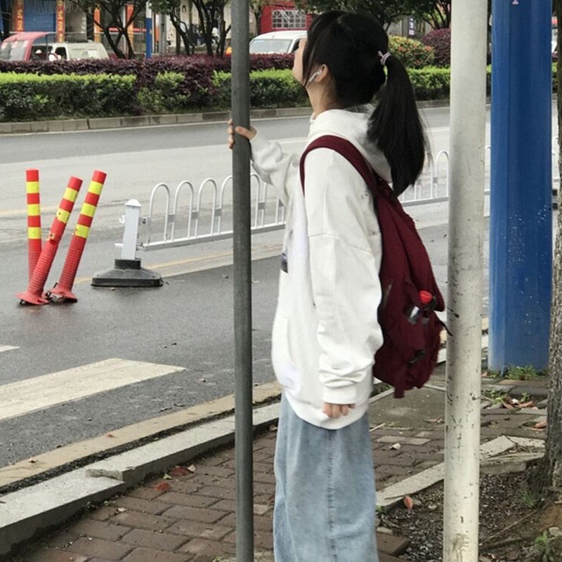 Xiaozhainv Áo Khoác Hoodie Tay Dài Dáng Rộng Kiểu Hàn Quốc Thời Trang Mùa Thu Cho Nữ | BigBuy360 - bigbuy360.vn