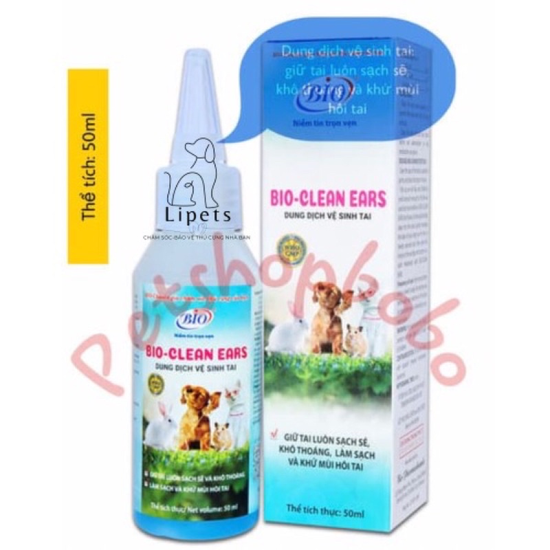 BIO CLEAN EARS (Dung dịch vệ sinh tai) 50ml GIỮ TAI LUÔN SẠCH SẼ VÀ KHÔ THOÁNG - LÀM SẠCH VÀ KHỬ MÙI HÔI TAI