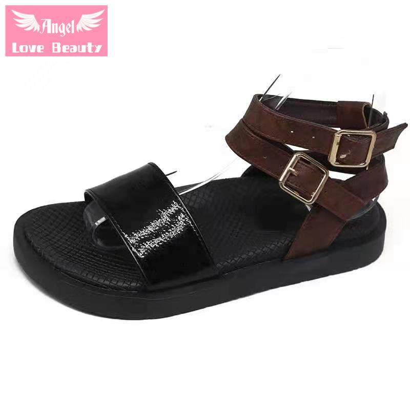 Đôi Giày Sandal Mùa Hè Đế Phẳng Dày Phong Cách Hàn Quốc Thời Trang Dễ Phối Đồ Cho Nữ