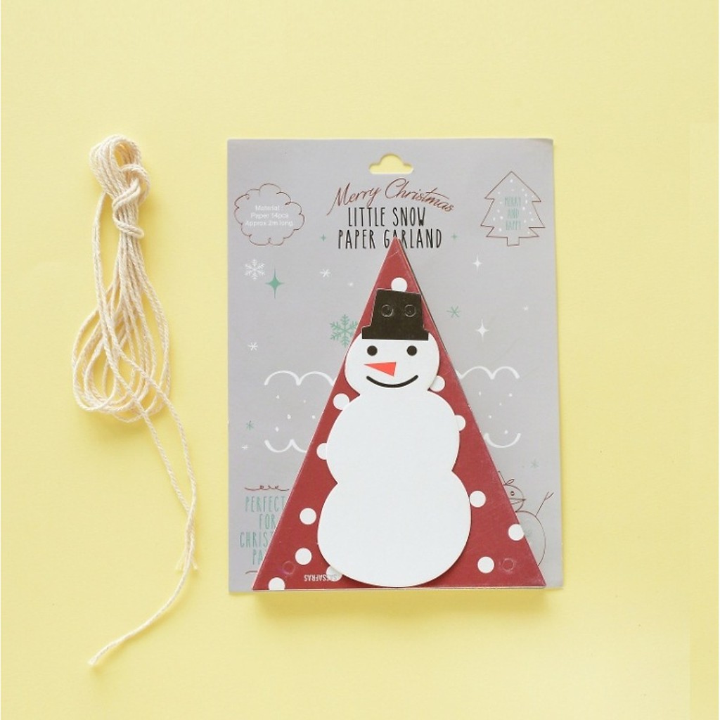 Dây cờ trang trí giáng sinh trang trí Noel chữ Merry Christmas Tam Giác Snowman