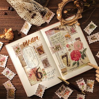 Set sticker retro dạng tem theo chủ đề