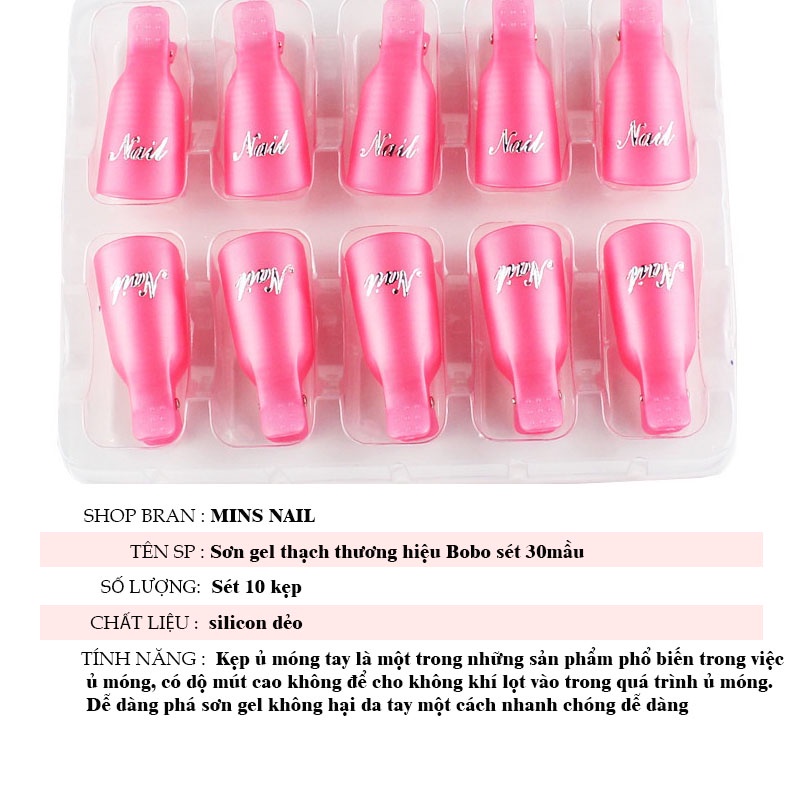 kẹp ủ móng tay, kẹp ủ phá gel,ủ phá set 10 cái chuyên dụng tiện lợi cho thợ nail