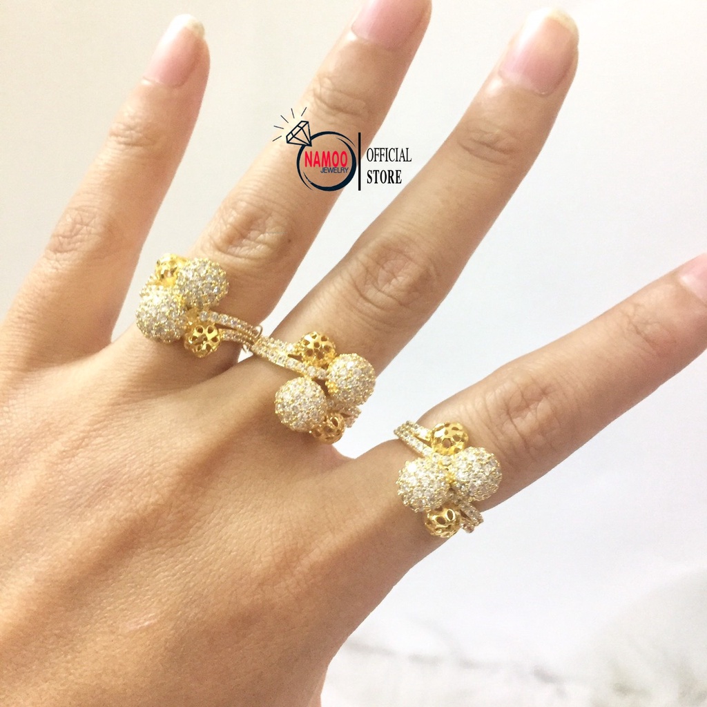 Nhẫn Đính Đá Nữ N693, Nhẫn Nữ Mạ Vàng Namoo Jewelry