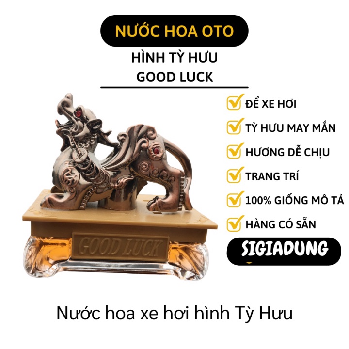 [SGD] Nước Hoa Xe Hơi - Tượng Tỳ Hưu Phong Thủy Trang Trí Đựng Nước Hoa Ô Tô 5638