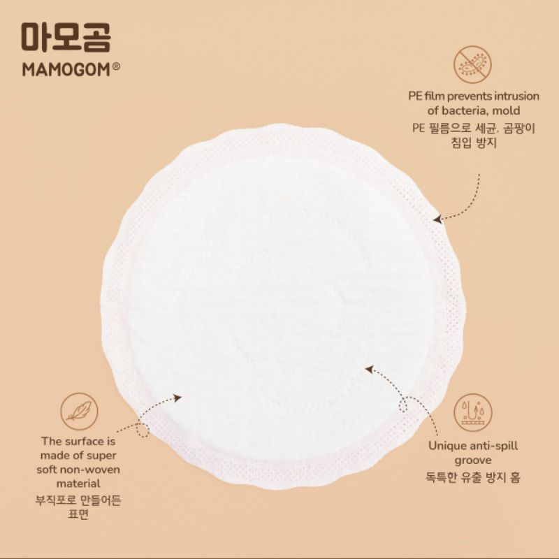 Bịch 100 Lót thấm sữa Hàn Quốc Mamogom, miếng lót êm thấm cho mẹ mới sinh