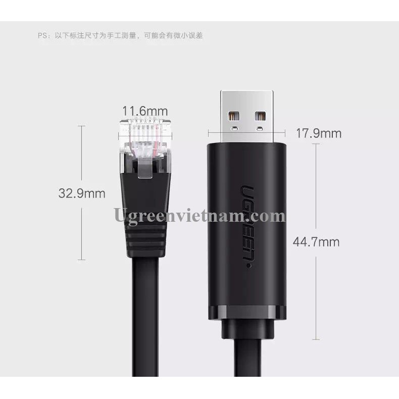 Cáp lập trình Console USB to RJ45 FTDI chính hãng Ugreen 50773 cao cấp