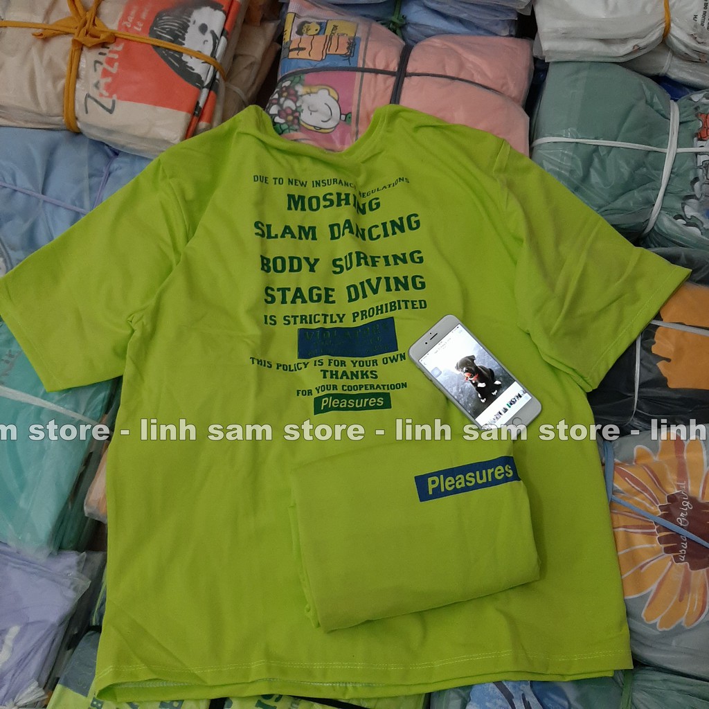 Áo phông tay lỡ freesize  nữ Unisex thun form rộng, mặc cặp, nhóm, lớp màu xanh chuối in chữ sau lưng | BigBuy360 - bigbuy360.vn