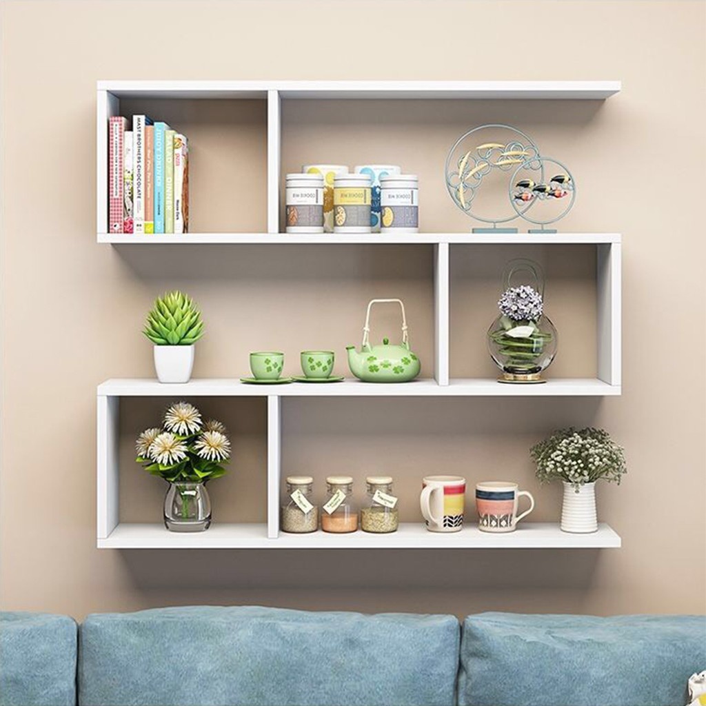 Kệ sách treo tường 4 tầng đơn giản mà đẹp dễ lắp đặt, có nhiều màu sắc và kích thước lựa chọn