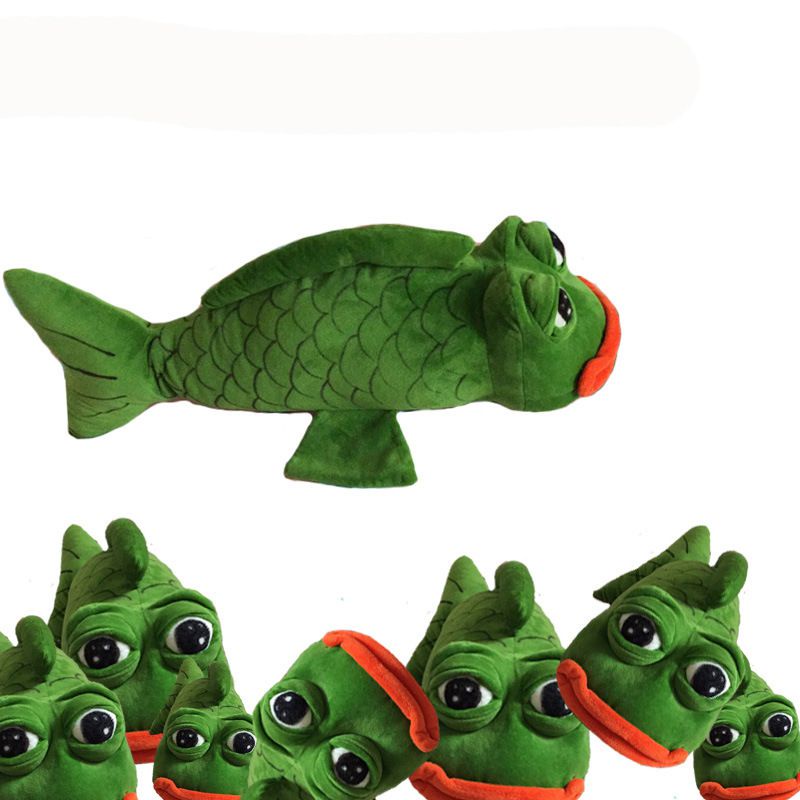 Đồ chơi nhồi bông mềm mại hình chú ếch buồn Pepe có thể dùng làm gối nằm/quà tặng cho bé