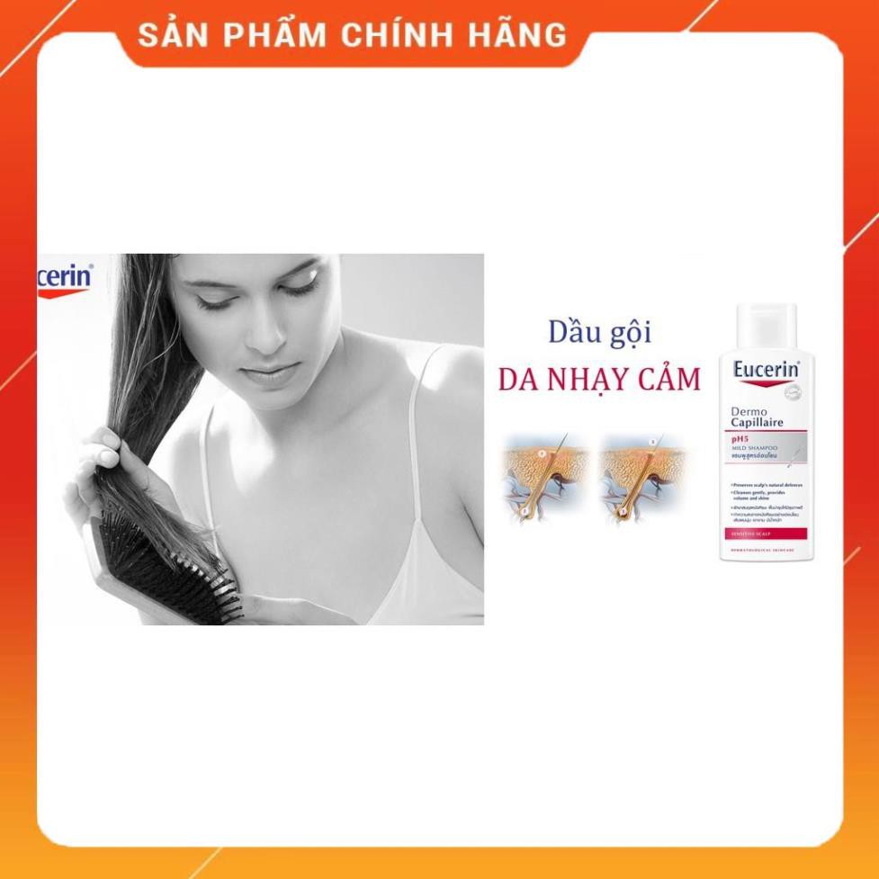 [Hàng Xịn] Dầu Gội Đầu Dịu Nhẹ Cân Bằng pH Cho Da Đầu Nhạy Cảm - EUCERIN DERMO CAPILLAIRE PH5 MILD S