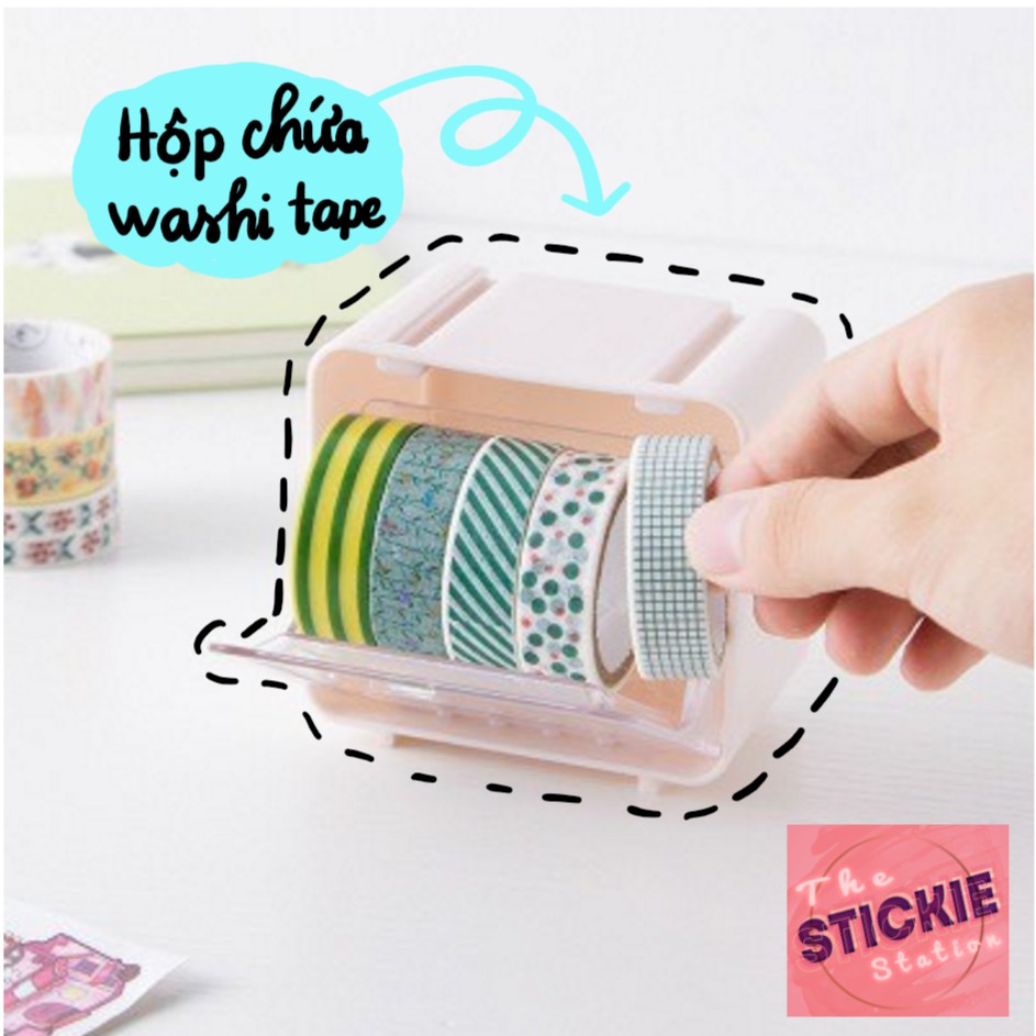 Hộp Để Washi Tape - Dụng Cụ Chứa Washi Tape - Hộp Nhựa Trang Trí