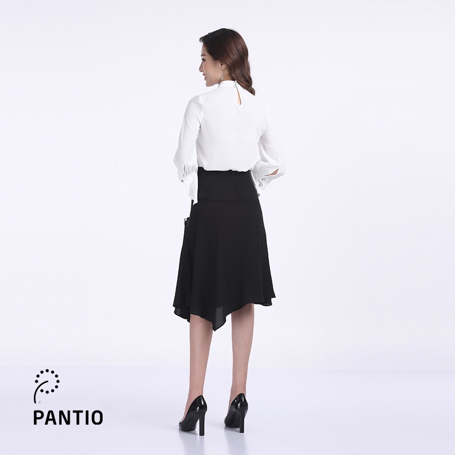 FAS32109 - Áo sơ mi dài tay cổ tầu chất lụa cổ tay cách điệu - PANTIO