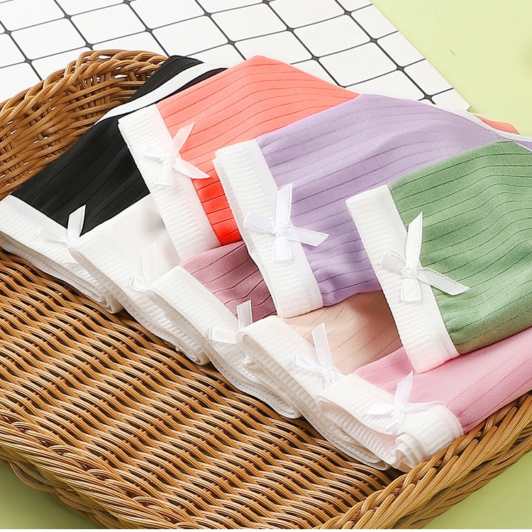 Quần Lót Cotton Màu Trơn Lưng Vừa Dễ Thương Cho Nữ