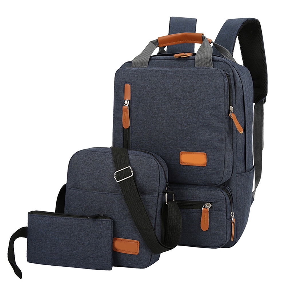 Set 3 Món Gồm Ba Lô + Túi Đeo Chéo + Ví Nhỏ Đựng Laptop 14.5Inch