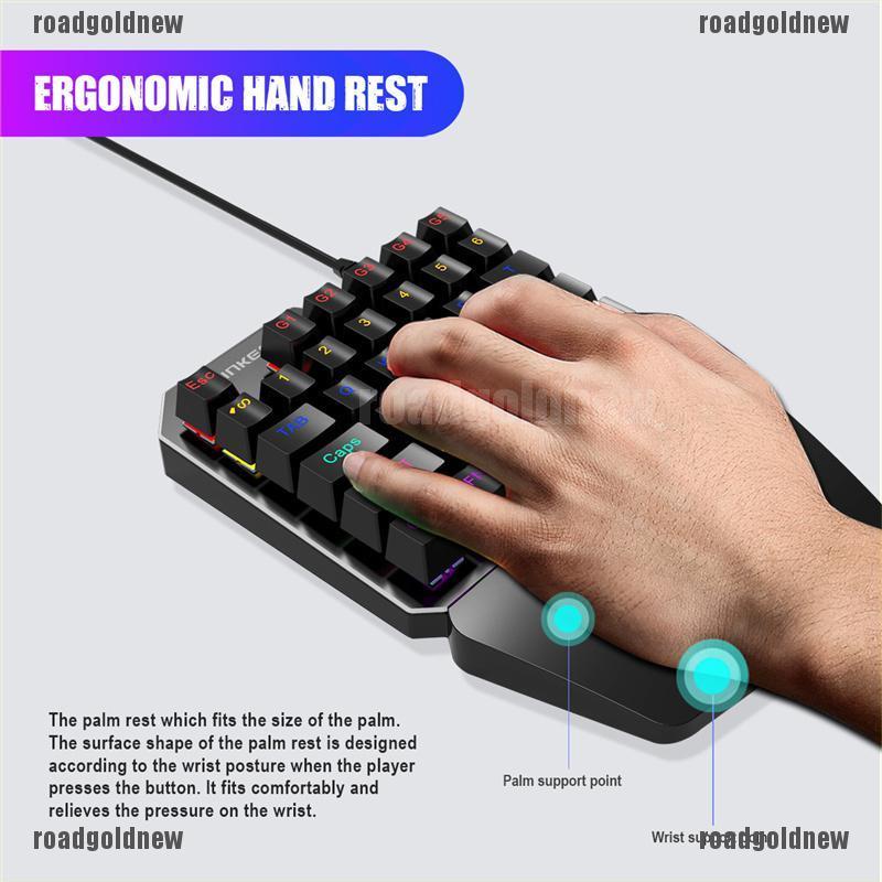 Rnvn K585 One-handed RGB Luminous Green Axis Mechanical Game Keyboard Rnvv