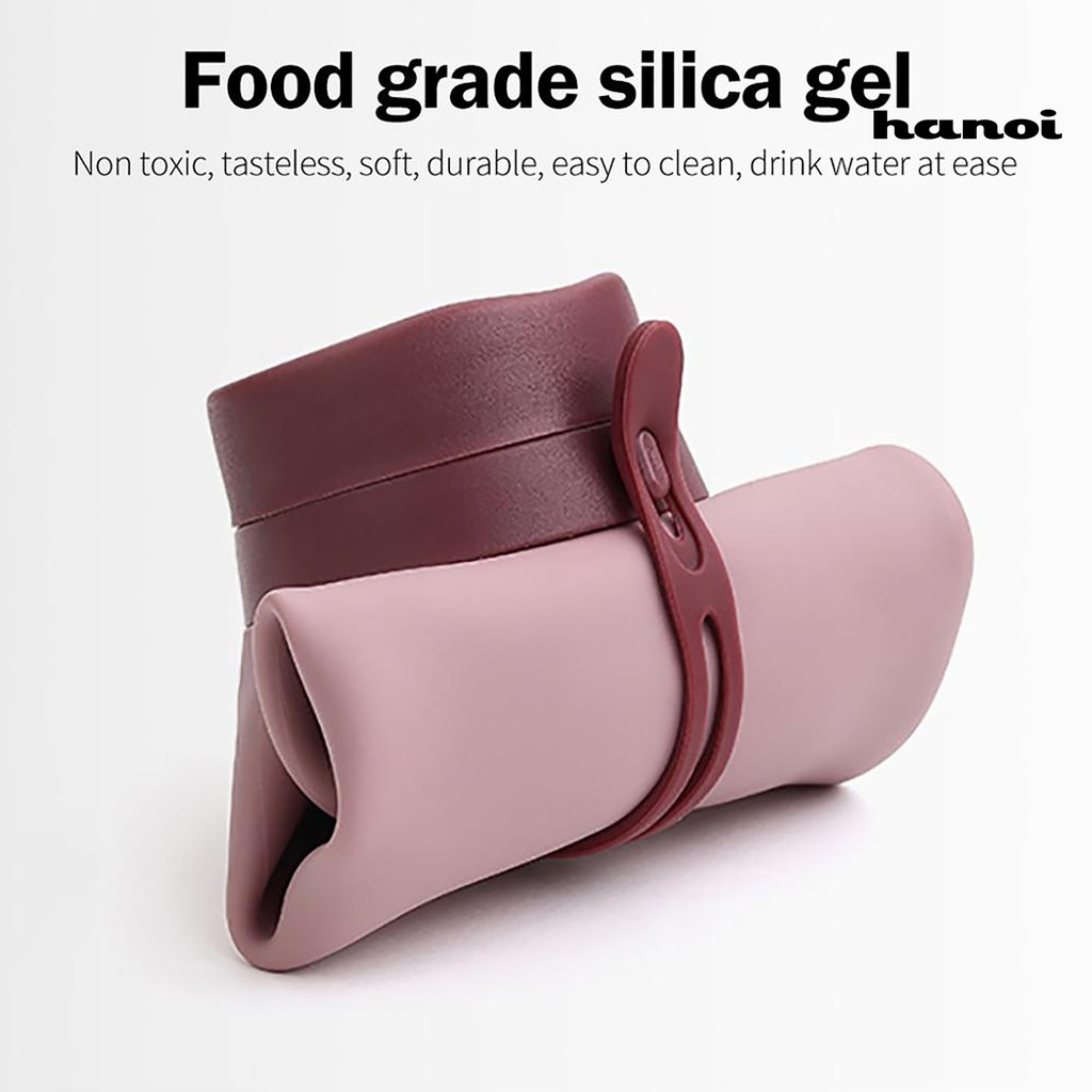 Bình nước silicon có thể gập lại nhỏ gọn bền bỉ khi đi dã ngoại