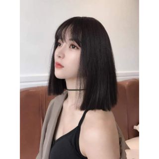 Tóc giả nguyên đầu vic ngắn kiểu Hàn đẹp xuất sắc tặng kèm lưới và lược