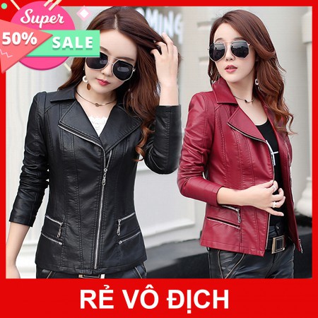 💞 Giảm Kịch Sàn - Áo khoác da khóa xéo thời trang (Size S, M) - LV1908 Hàng Nhập