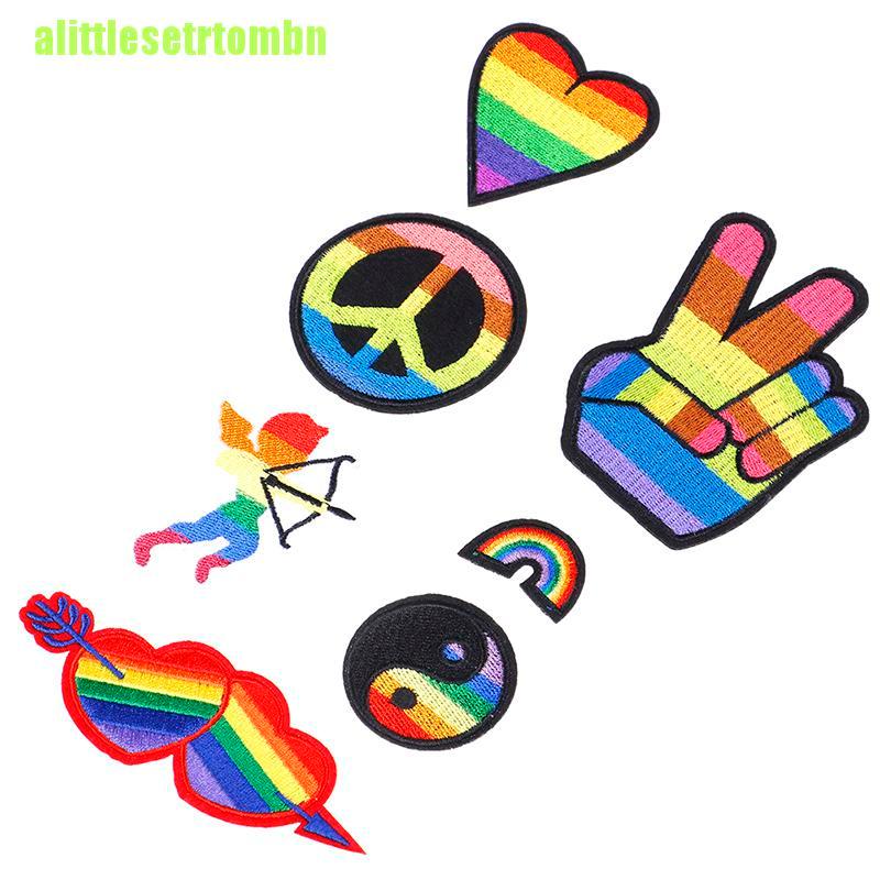 Sticker Ủi Thêu Hình Lá Cờ Lgbt