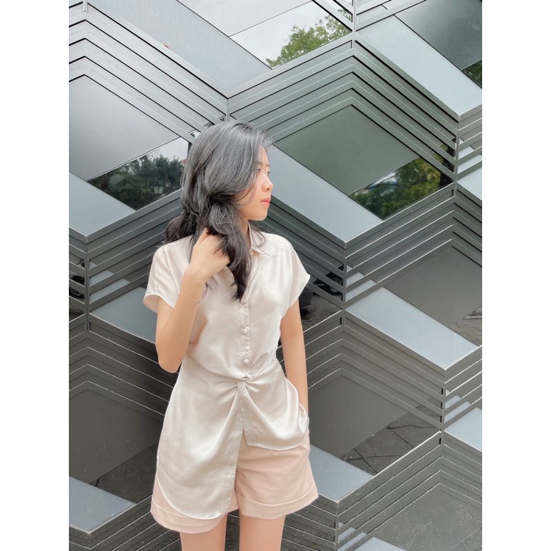 Raby Shirt / Áo sơ mi ngắn tay xoắn eo | BigBuy360 - bigbuy360.vn