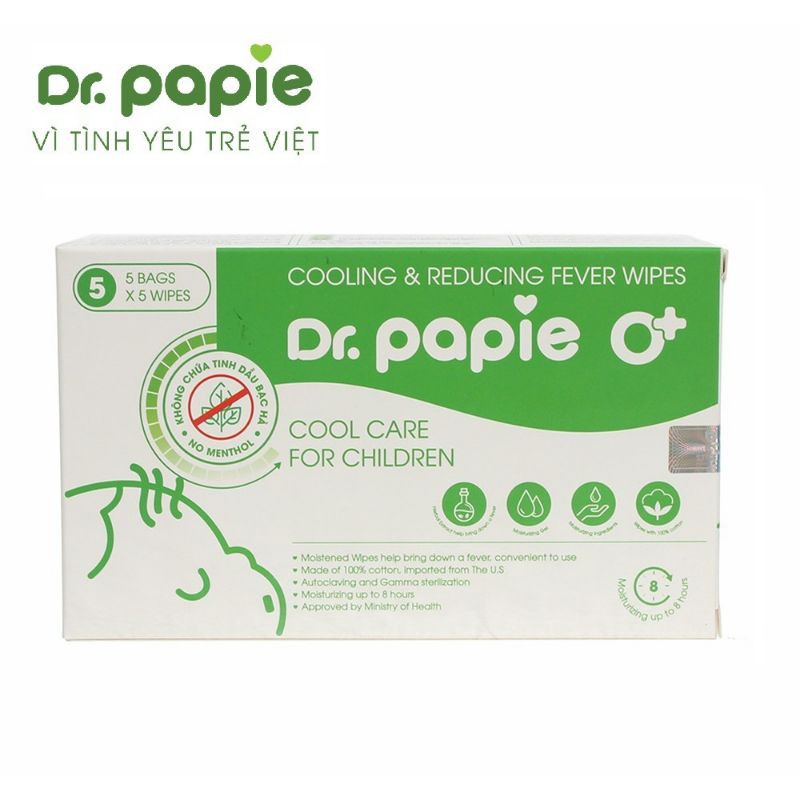 Khăn Lau Hạ Sốt Dr.Papie Cho Bé Từ 0m