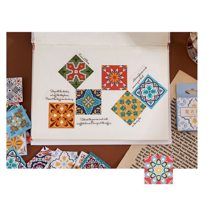 Bộ 46 Sticker Gạch Bông dán trang trí E43