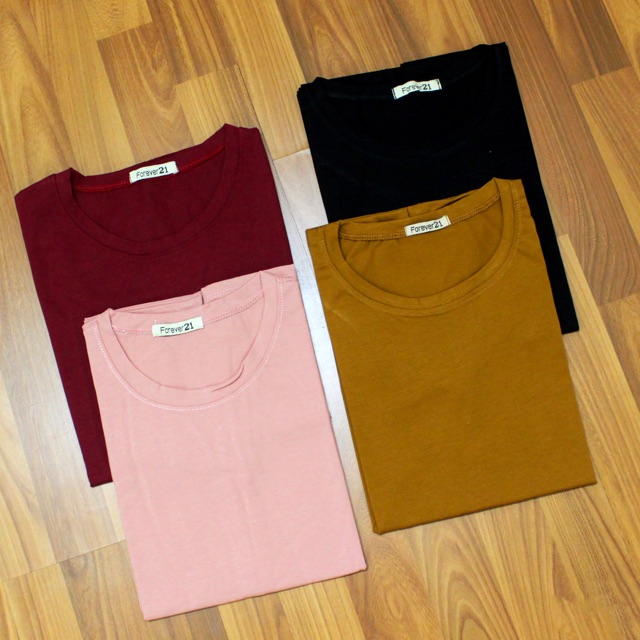 Áo thun F21 trơn hàng VNXK - Áo phông trơn tay ngắn chất liệu cotton co dãn thoáng mát