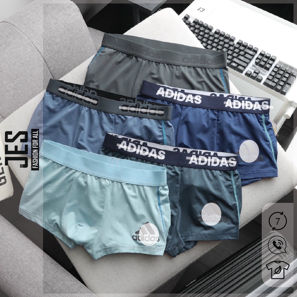 Quần lót nam boxer cao cấp thun lạnh co dãn 4 chiều lỗ thoáng khí khử mùi nhiều màu đẹp JESHOME ADJ12