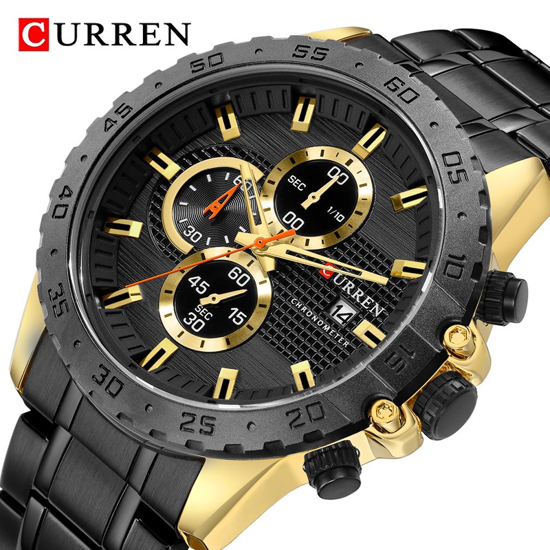 Đồng Hồ Quartz CURREN 8334 Chống Thấm Nước Chất Liệu Thép Không Gỉ Sang Trọng
