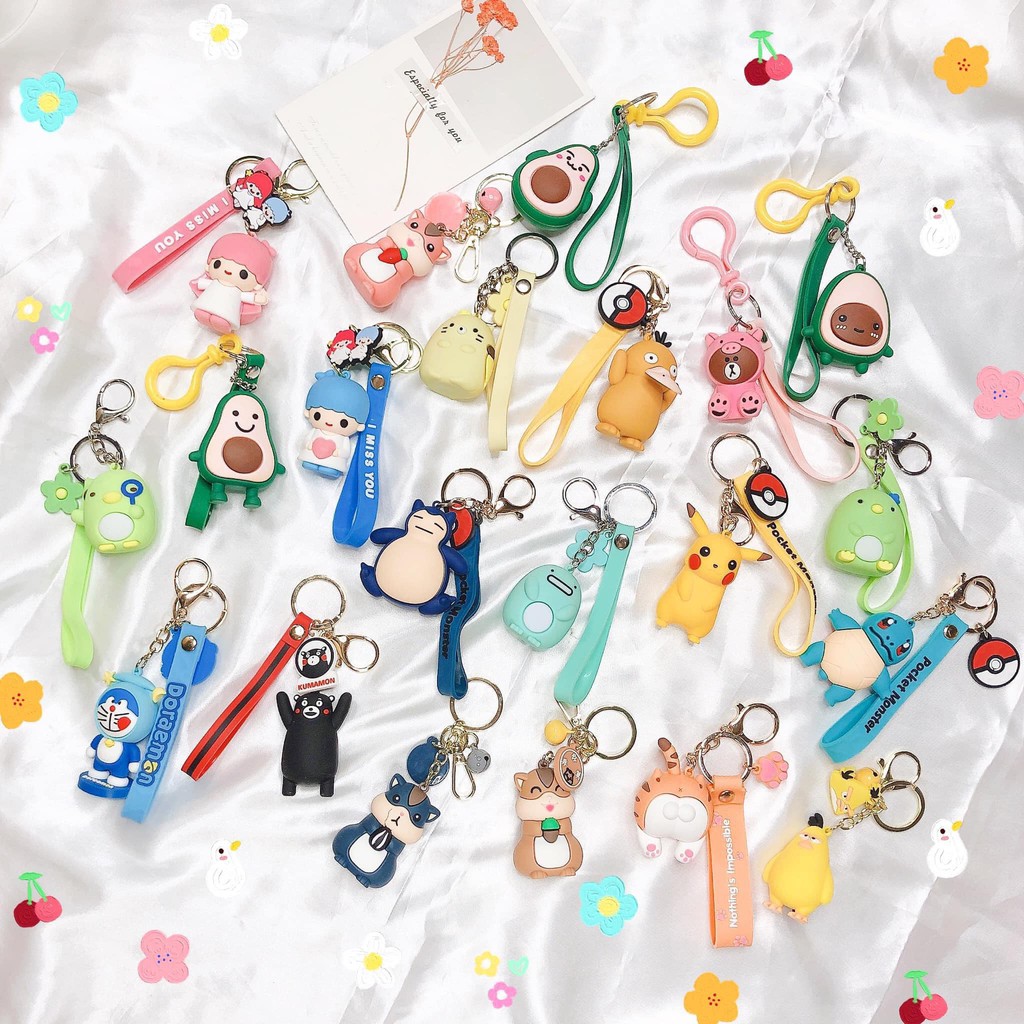 🐬🐬🐬Móc khóa keychain dẻo hình cute treo chìa khóa balo🐽🐽🐽