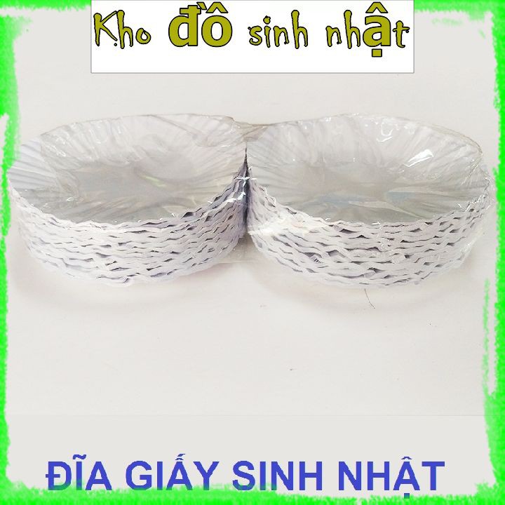 Bịch 0.5kg đĩa giấy sinh nhật pi 13Cm, đĩa giấy đựng bánh kem