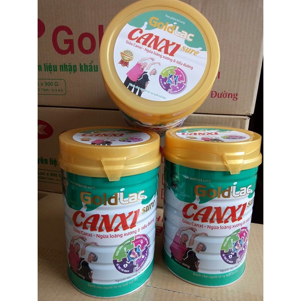 Sữa canxi cho người già Goldlac lon 900g  - Bổ xung canxi, phòng ngừa bệnh loãng xương và tiểu đường