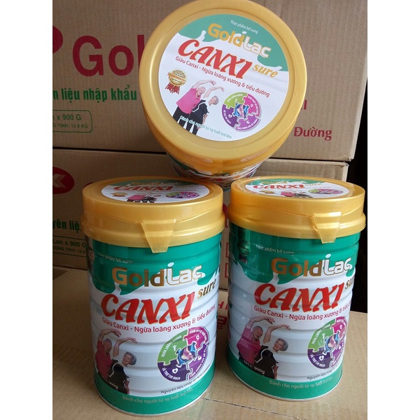 Sữa canxi cho người già Goldlac lon 900g (HSD 2024) - Bổ xung canxi, phòng ngừa bệnh loãng xương và tiểu đường