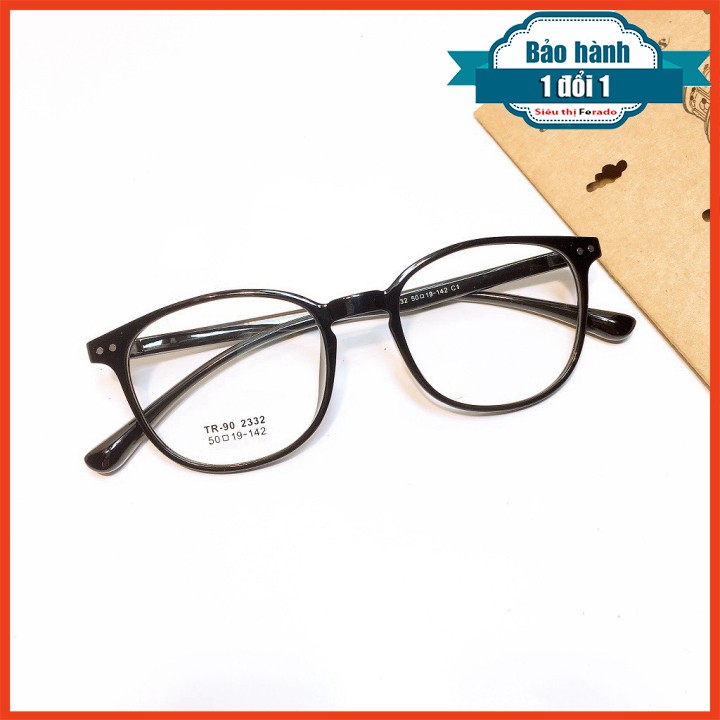[Gía siêu rẻ] Gọng kính tròn bầu 2332 đã đeo là XINH -Nhận Cắt Mắt-Tặng kèm hộp+khăn+Chai nước lau kính
